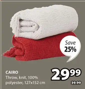 JYSK CAIRO Throw, knit, 100% polyester offer