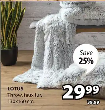 JYSK LOTUS Throw, faux fur offer