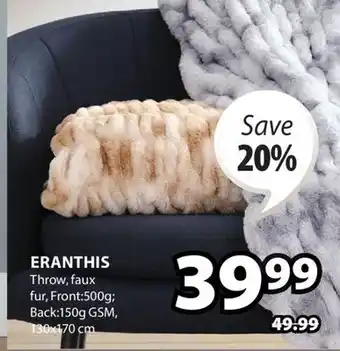 JYSK ERANTHIS Throw, faux fur offer