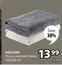 JYSK HAGTORN Throw oversized, fleece offer