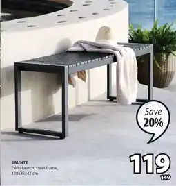 JYSK SAUNTE Patio bench, steel frame offer