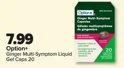 RxHealthMed Option + Ginger Multi-Symptom Liquid Gel Caps offer