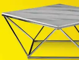 Leon's Lynn 39 Coffee Table - Marble and Stainless Steel offer