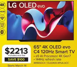 Leon's LG 65 4K Smart evo C4 OLED TV - OLED65C4PUA offer