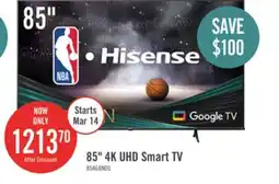 The Brick Hisense 85 4K UHD HDR10 Dolby Vision 60Hz Google Smart TV (85A68N) offer