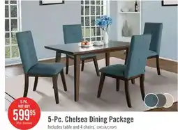 The Brick Chelsea 5pc Dining Set with Table & 4 Grey Chairs, 48W Round - Grey/Brown offer