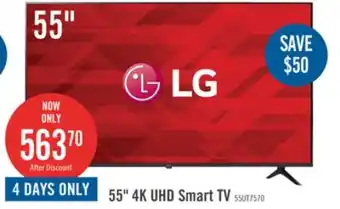 The Brick LG 55 4K UHD HDR10+ HGiG 60Hz webOS Smart TV (55UT7570PUB) offer