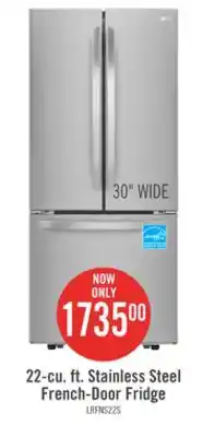 The Brick LG 30 22 Cu. Ft. French-Door Refrigerator - Smudge Proof Stainless Steel - LRFNS2200S offer