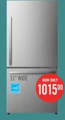 The Brick Hisense 31 17 Cu. Ft. Bottom-Mount Refrigerator - Titanium - RB17A2CSE offer