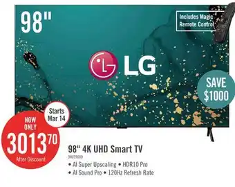 The Brick LG 98 LED 4K UHD HDR10 HGiG 120Hz webOS Smart TV (98UT9000PUA.ACCQ) offer