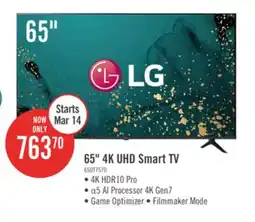 The Brick LG 65 4K UHD HDR10+ HGiG 60Hz webOS Smart TV (65UT7570PUB) offer