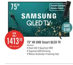 The Brick Samsung 75 QLED Edge-Lit 4K UHD Quantum HDR 60Hz Smart TV (QN75Q60DAFXZC) offer