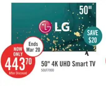 The Brick LG 50 4K UHD HDR10 Pro HGiG webOS Smart TV (50UT7000PUA) offer