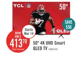 The Brick TCL 50 QLED Pro 4K UHD HDR Pro+ 60Hz Google Smart TV (50Q651G-CA) offer