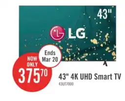 The Brick LG 43 4K UHD HDR10 Pro HGiG webOS Smart TV (43UT7000PUA) offer