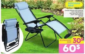 Rossy Zero gravity folding chair with footrest offer