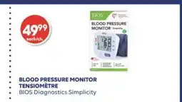 Wellwise by Shoppers BIOS Diagnostics Simplicity TENSIOMÈTRE offer