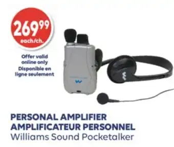 Wellwise by Shoppers Williams Sound Pocketalker AMPLIFICATEUR PERSONNEL offer