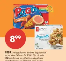 Pharmaprix POGO Wieners On A Stick (8 - 10) or PC Frozen Appetizers offer