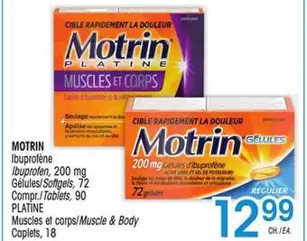 Uniprix MOTRIN Ibuprofène/ibuprofen, Gélules/Softgels, PLATINE Muscles et corps/Muscle & Body offer