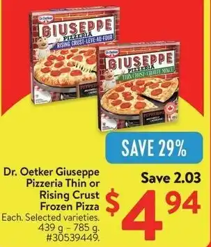 Walmart Dr. Oetker Giuseppe Pizzeria Thin or Rising Crust Frozen Pizza offer