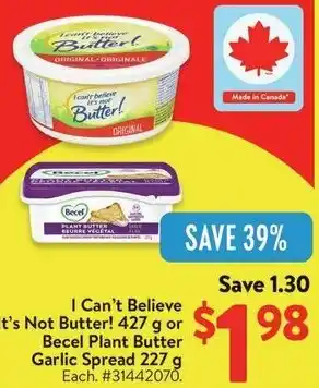 Walmart I Can't Believe It's Not Butter! offer