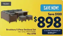 Walmart Brookbury 5-Piece Sectional Set offer