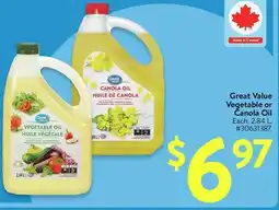 Walmart Great Value Vegetable or Čanola Oil offer