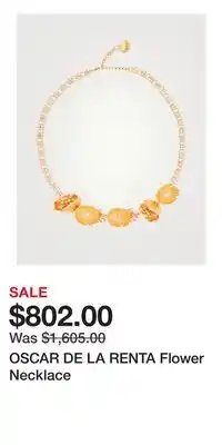 Holt Renfrew OSCAR DE LA RENTA Flower Necklace offer