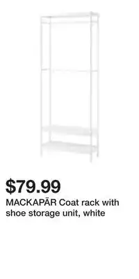 IKEA MACKAPÄR Coat rack with shoe storage unit, white offer