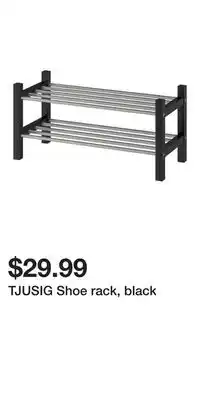 IKEA TJUSIG Shoe rack, black offer