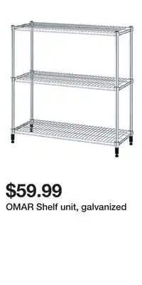 IKEA OMAR Shelf unit, galvanized offer