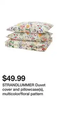 IKEA STRANDLUMMER Duvet cover and pillowcase(s), multicolor/floral pattern offer