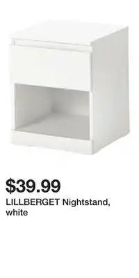 IKEA LILLBERGET Nightstand, white offer