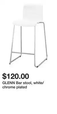 IKEA GLENN Bar stool, white/chrome plated offer