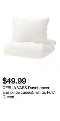 IKEA OFELIA VASS Duvet cover and pillowcase(s), white, Full/Queen (Double/Queen) offer