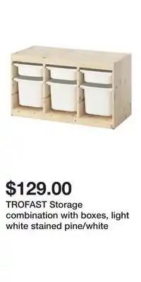 IKEA TROFAST Storage combination with boxes, light white stained pine/white offer