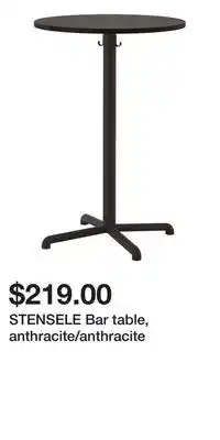 IKEA STENSELE Bar table, anthracite/anthracite offer