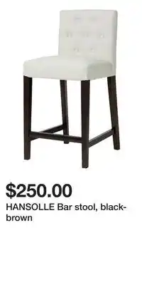 IKEA HANSOLLE Bar stool, black-brown offer