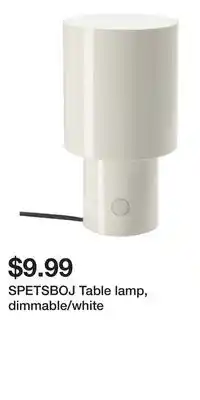 IKEA SPETSBOJ Table lamp, dimmable/white offer