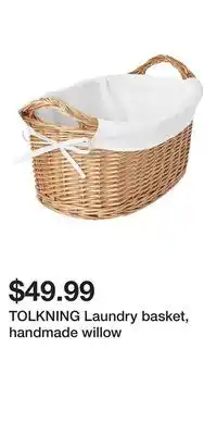 IKEA TOLKNING Laundry basket, handmade willow offer