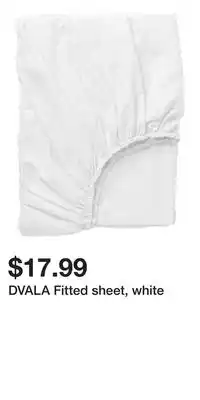 IKEA DVALA Fitted sheet, white offer