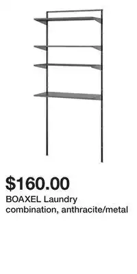 IKEA BOAXEL Laundry combination, anthracite/metal offer