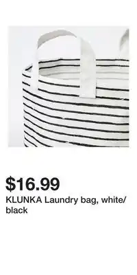 IKEA KLUNKA Laundry bag, white/black offer