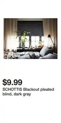 IKEA SCHOTTIS Blackout pleated blind, dark gray offer