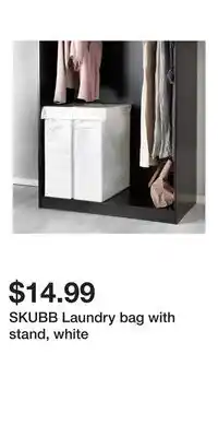 IKEA SKUBB Laundry bag with stand, white offer