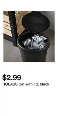 IKEA HÖLASS Bin with lid, black offer