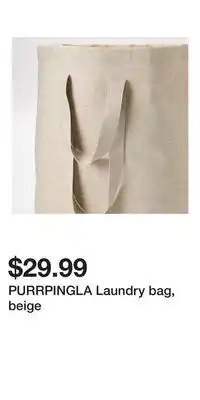 IKEA PURRPINGLA Laundry bag, beige offer