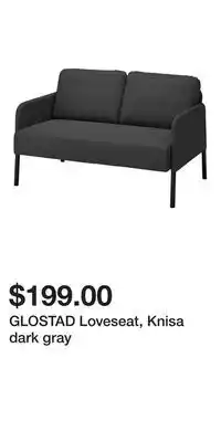 IKEA GLOSTAD Loveseat, Knisa dark gray offer