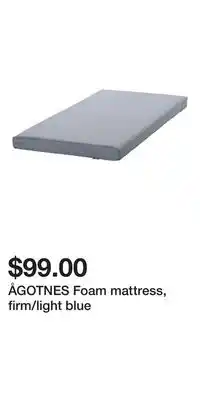 IKEA ÅGOTNES Foam mattress, firm/light blue offer